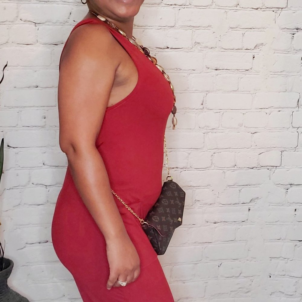 NWT Burnt Orange or black Wide Leg Jumpsuit